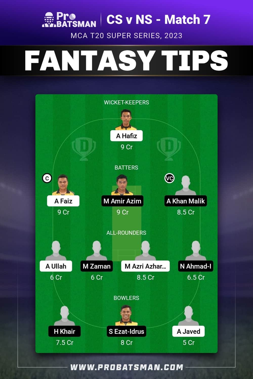 CS vs NS Dream11 Prediction - Fantasy Team 2