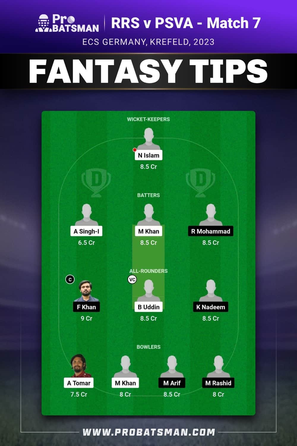 RRS vs PSVA Dream11 Prediction - Fantasy Team 1 RRS vs PSVA Dream11 Prediction - Fantasy Team 1