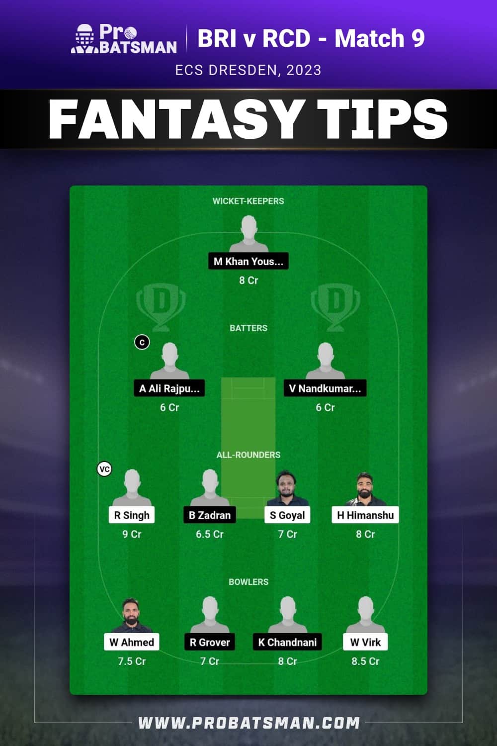 BRI vs RCD Dream11 Prediction - Fantasy Team 1 BRI vs RCD Dream11 Prediction - Fantasy Team 1