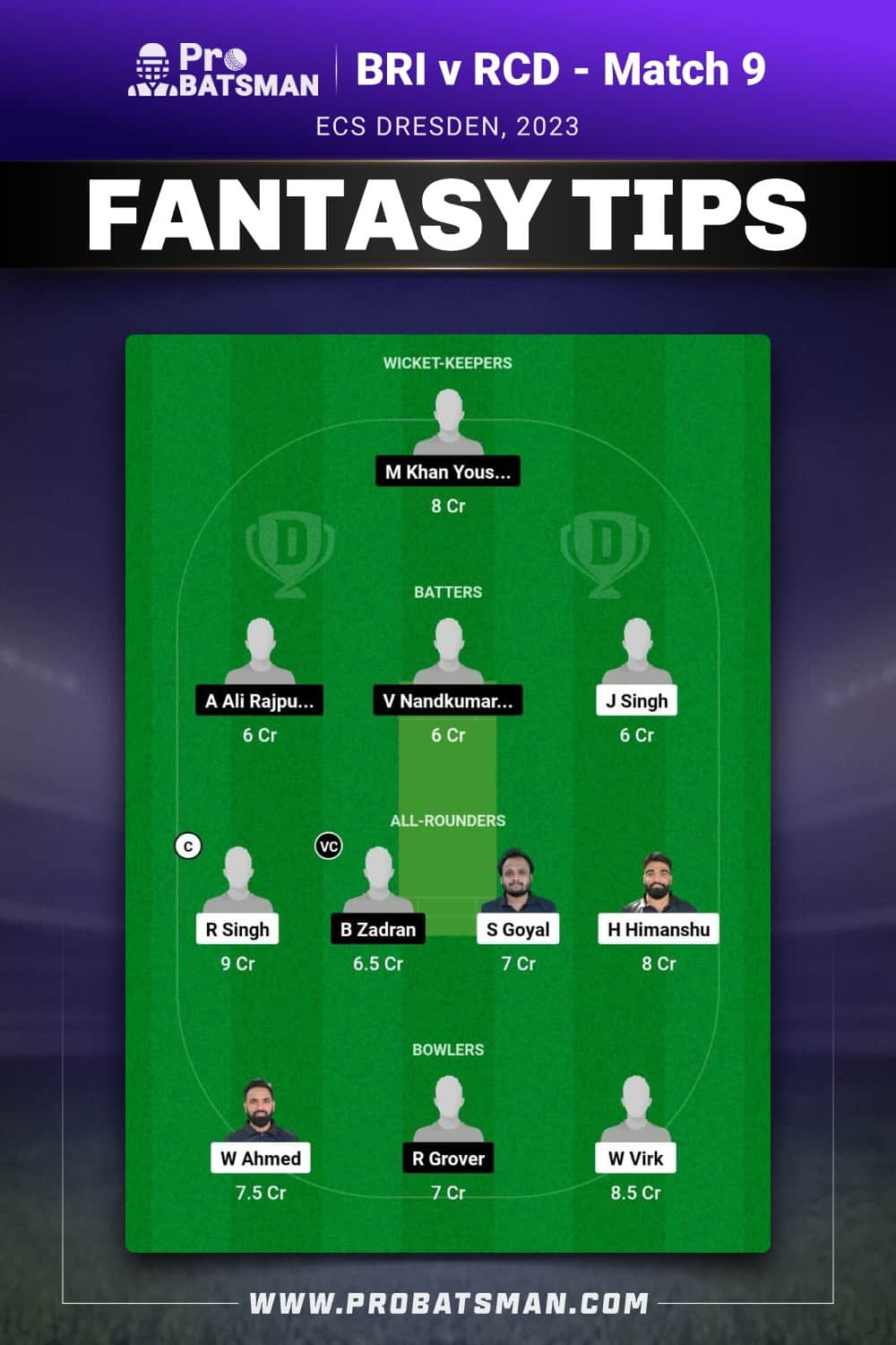 BRI vs RCD Dream11 Prediction - Fantasy Team 2 BRI vs RCD Dream11 Prediction - Fantasy Team 2
