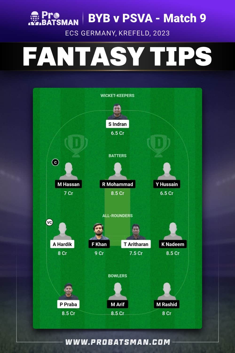 BYB vs PSVA Dream11 Prediction - Fantasy Team 1 BYB vs PSVA Dream11 Prediction - Fantasy Team 1