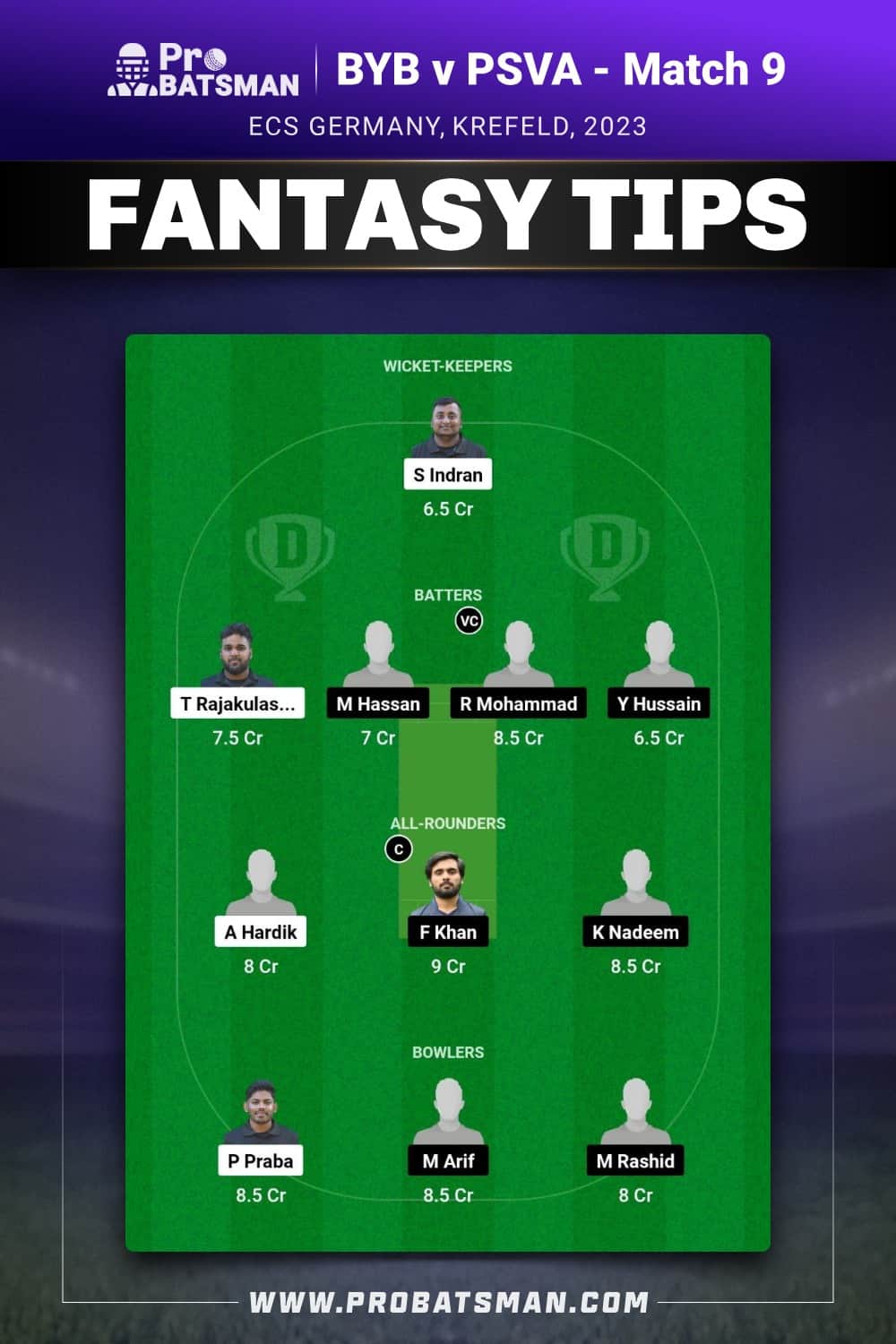 BYB vs PSVA Dream11 Prediction - Fantasy Team 2 BYB vs PSVA Dream11 Prediction - Fantasy Team 2