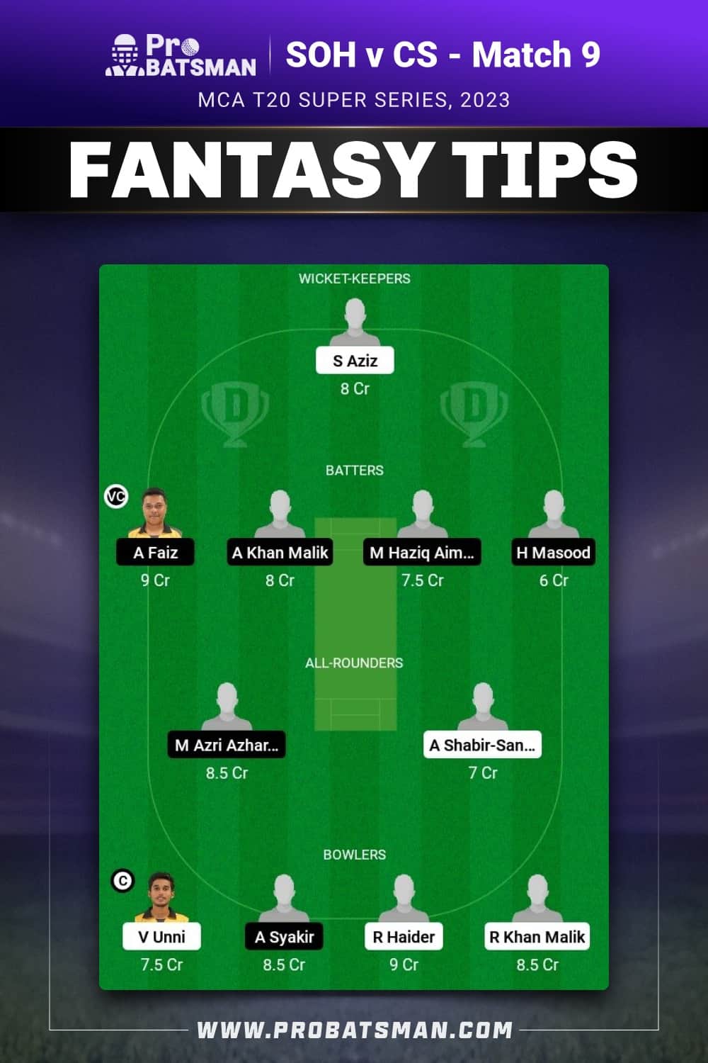 SOH vs CS Dream11 Prediction - Fantasy Team 2 SOH vs CS Dream11 Prediction - Fantasy Team 2