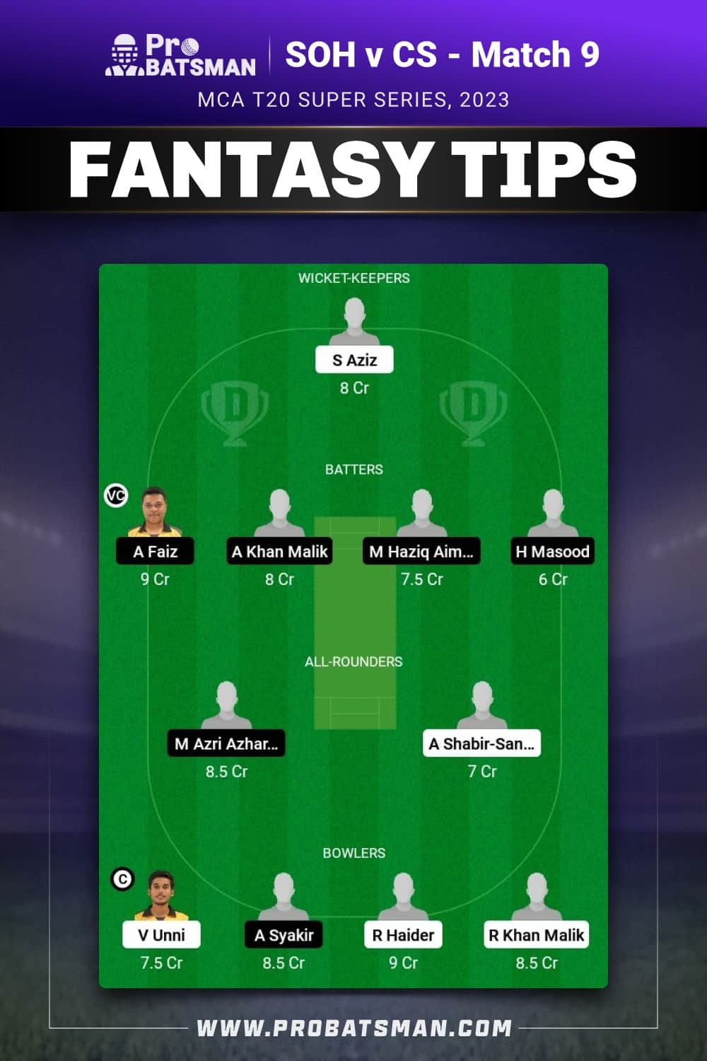 SOH vs CS Dream11 Prediction - Fantasy Team 2