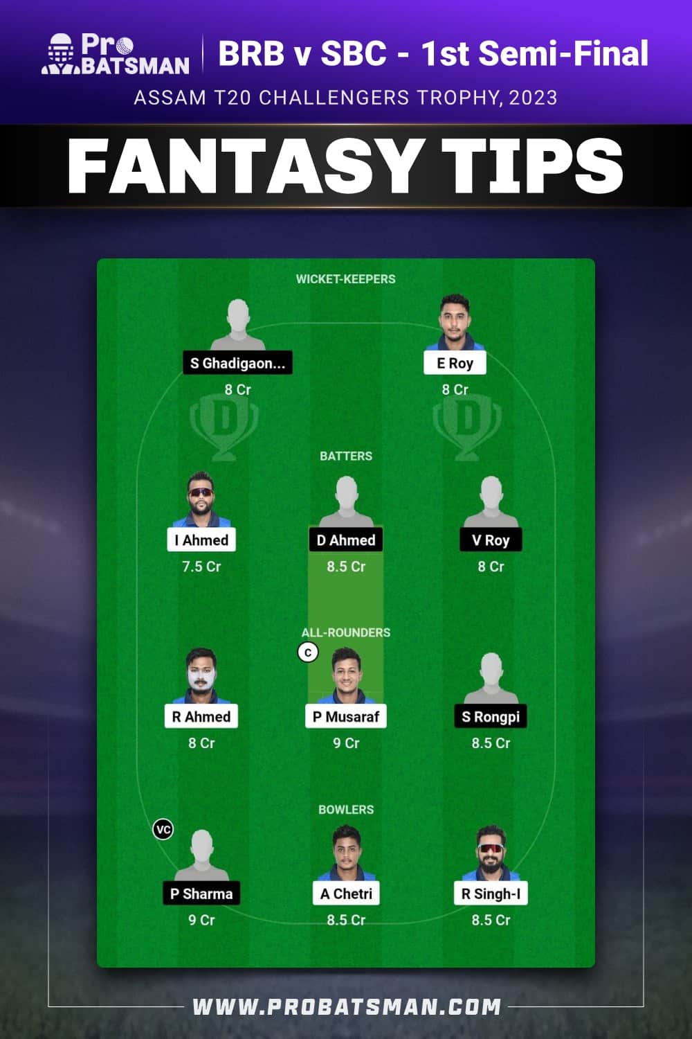 BRB vs SBC Dream11 Prediction - Fantasy Team 1