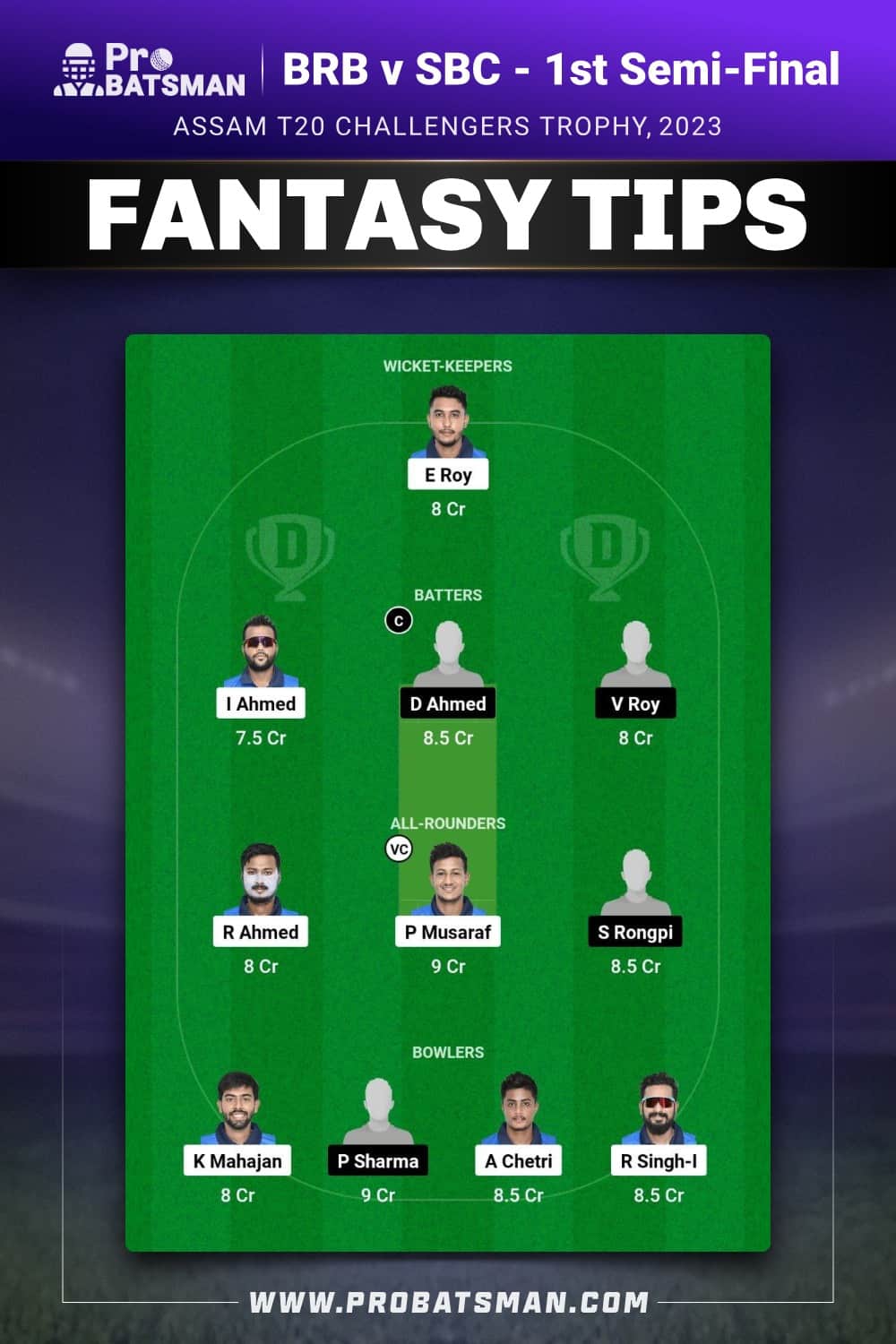 BRB vs SBC Dream11 Prediction - Fantasy Team 2