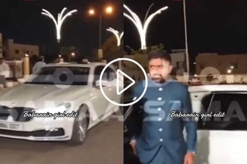 Babar Azam Makes a Grand Entry in a BMW at Shaheen Afridi’s Wedding