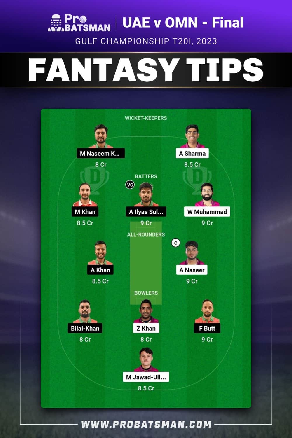 UAE vs OMN Dream11 Prediction - Fantasy Team 2 UAE vs OMN Dream11 Prediction - Fantasy Team 2