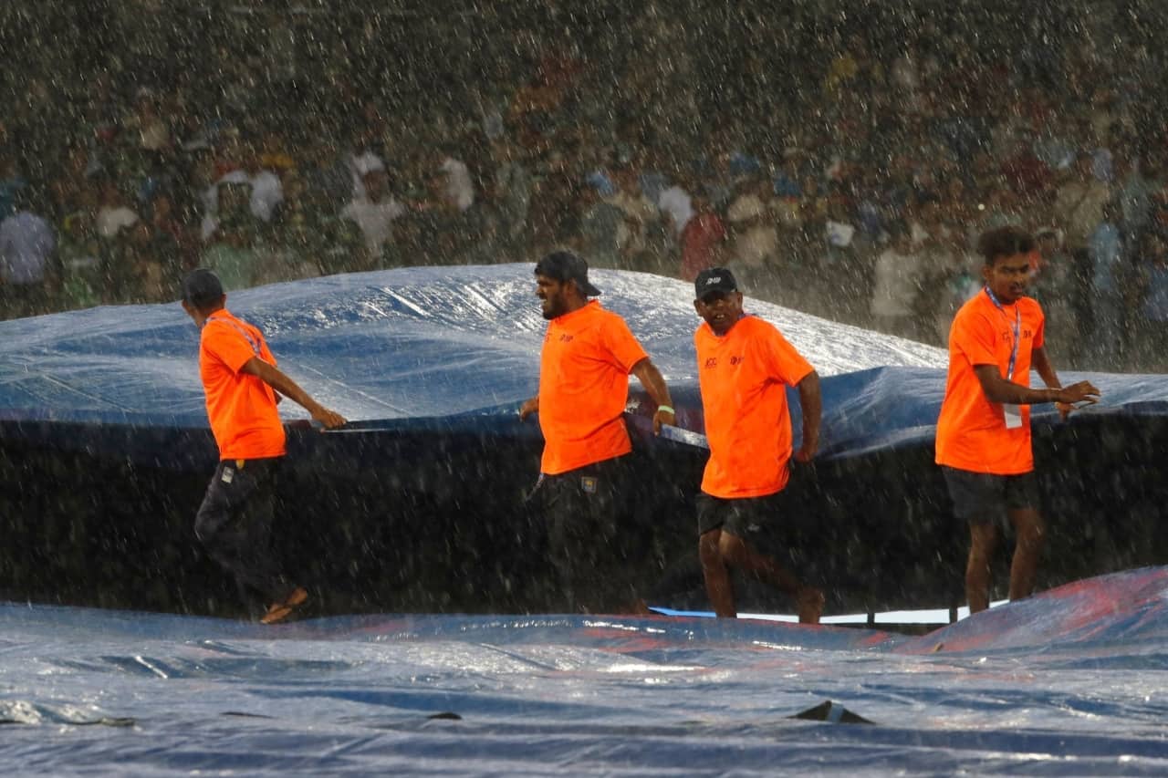 Ground Staff In Action due to rain