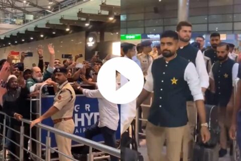 Hyderabad Airport Overflowing with Fans for Pakistan Team Arrival Ahead of ICC World Cup 2023