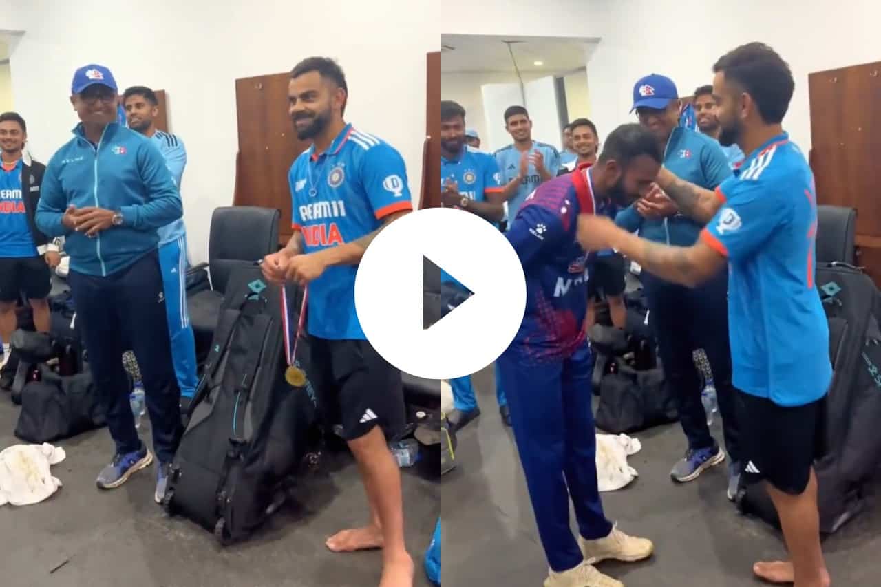 Indian players felicitated Nepal players