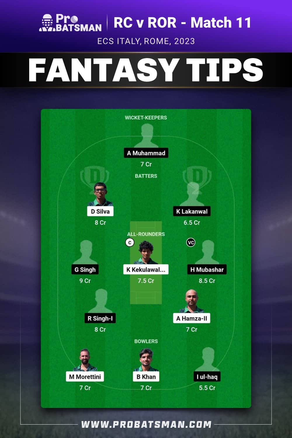 RC vs ROR Dream11 Prediction - Fantasy Team 1 RC vs ROR Dream11 Prediction - Fantasy Team 1