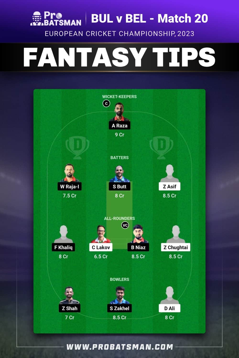 BUL vs BEL Dream11 Prediction - Fantasy Team 2 BUL vs BEL Dream11 Prediction - Fantasy Team 2