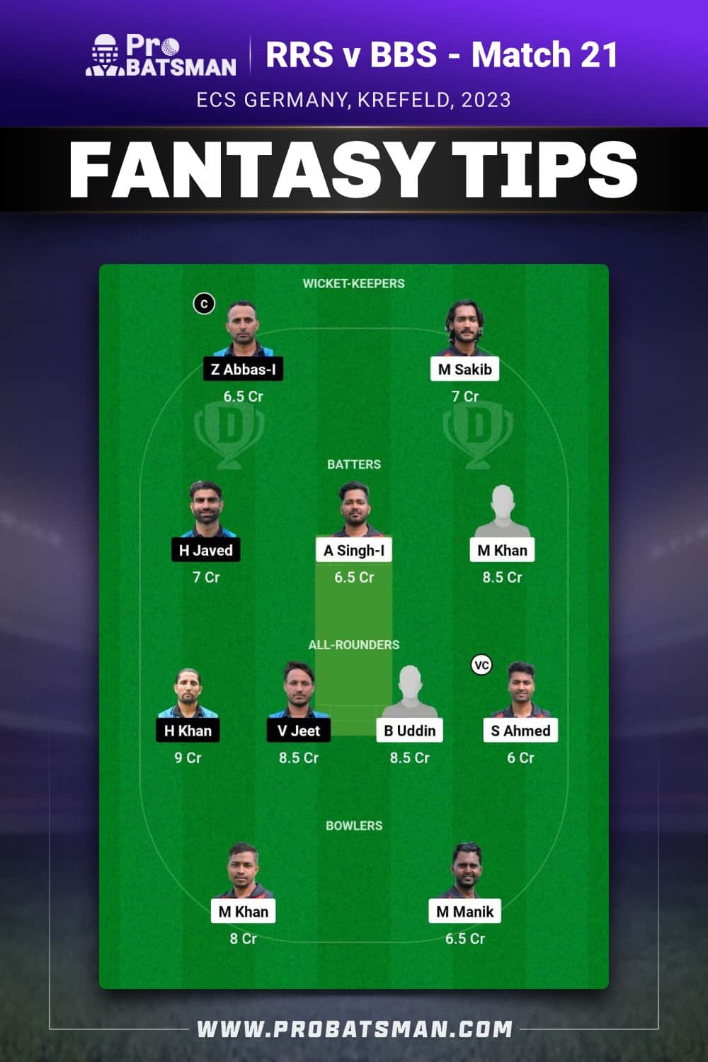 RRS vs BBS Dream11 Prediction - Fantasy Team 2 RRS vs BBS Dream11 Prediction - Fantasy Team 2