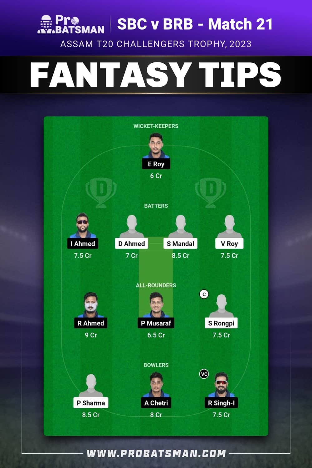 SBC vs BRB Dream11 Prediction - Fantasy Team 2