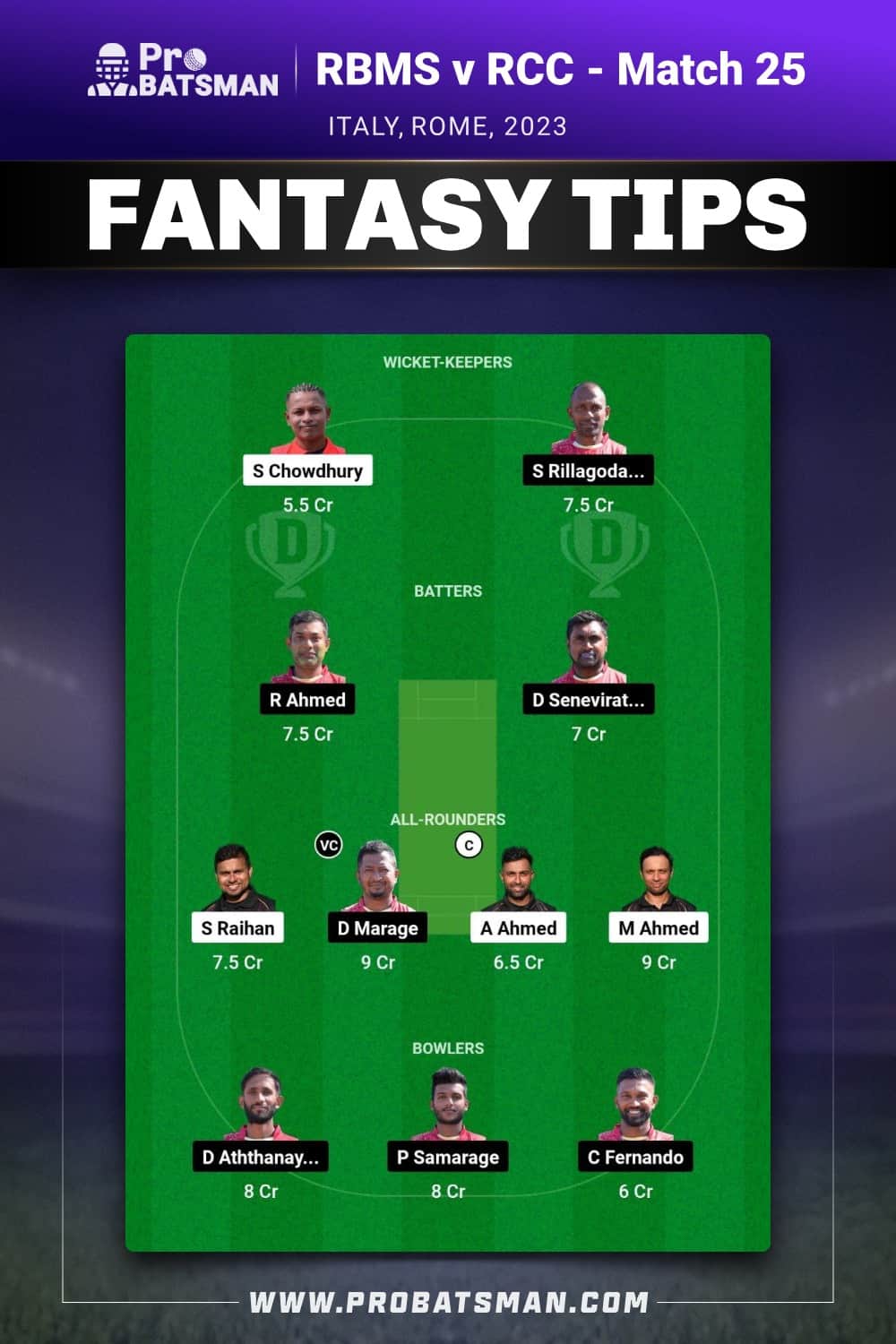 RBMS vs RCC Dream11 Prediction With Stats, Pitch Report & Player Record of ECS Italy, Rome, 2023 For Match 25 RBMS vs RCC Dream11 Prediction With Stats, Pitch Report & Player Record of ECS Italy, Rome, 2023 For Match 25