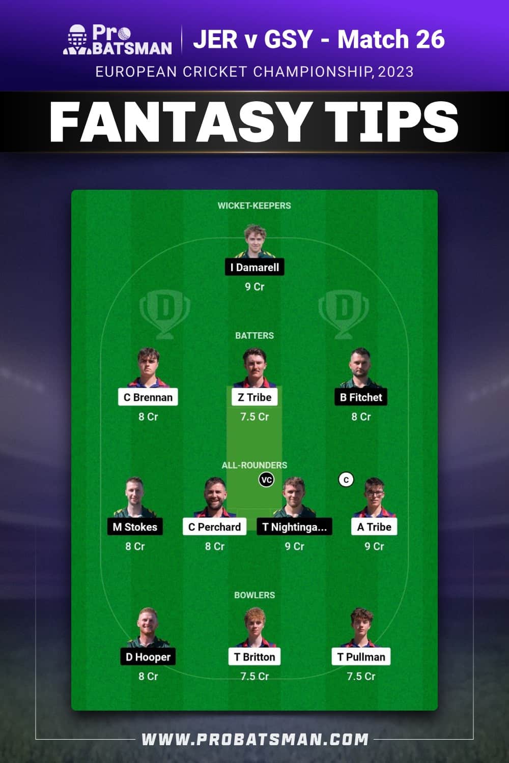 JER vs GSY Dream11 Prediction With Stats, Pitch Report & Player Record of European Cricket Championship, 2023 For Match 26 JER vs GSY Dream11 Prediction With Stats, Pitch Report & Player Record of European Cricket Championship, 2023 For Match 26