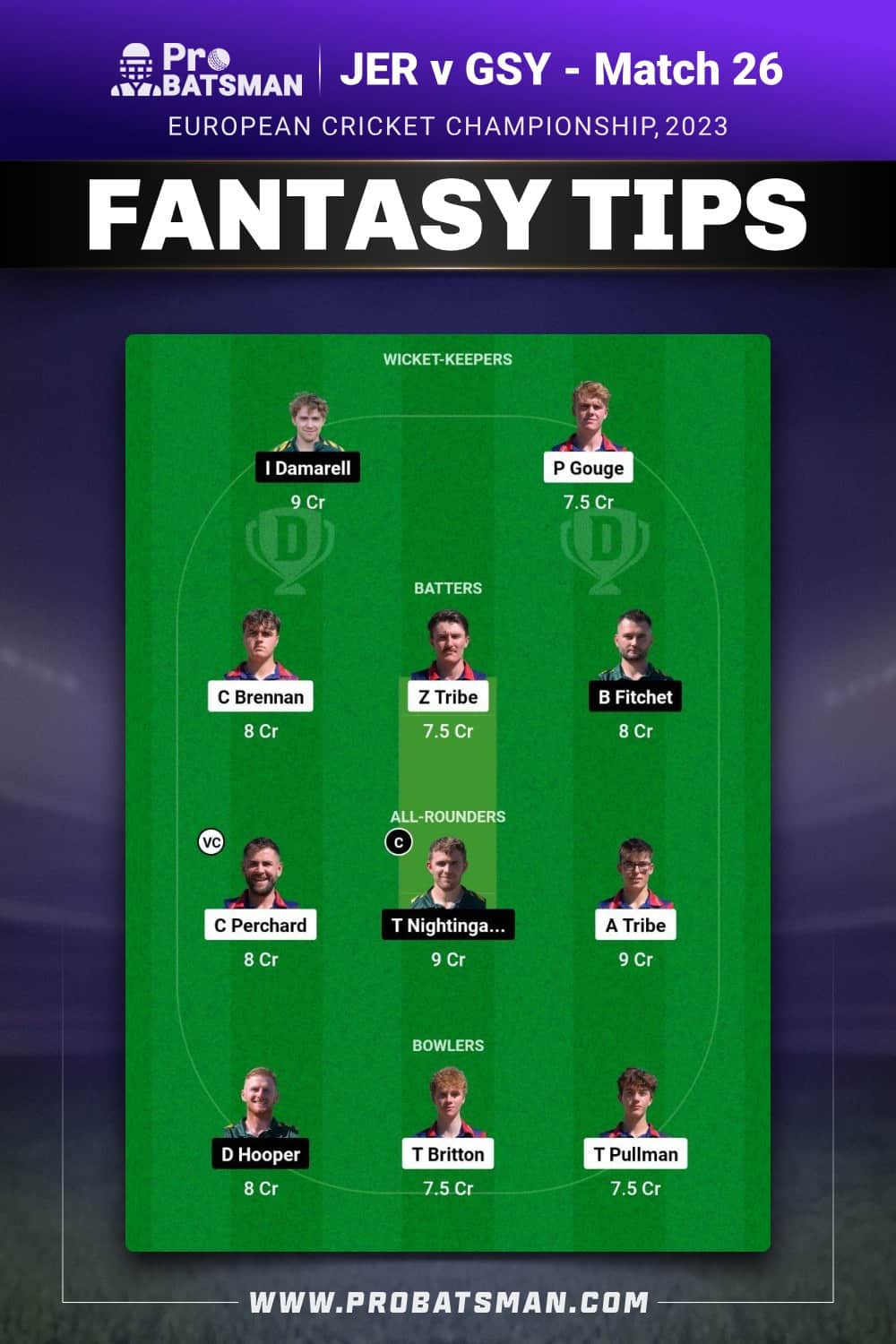 JER vs GSY Dream11 Prediction With Stats, Pitch Report & Player Record of European Cricket Championship, 2023 For Match 26 JER vs GSY Dream11 Prediction With Stats, Pitch Report & Player Record of European Cricket Championship, 2023 For Match 26