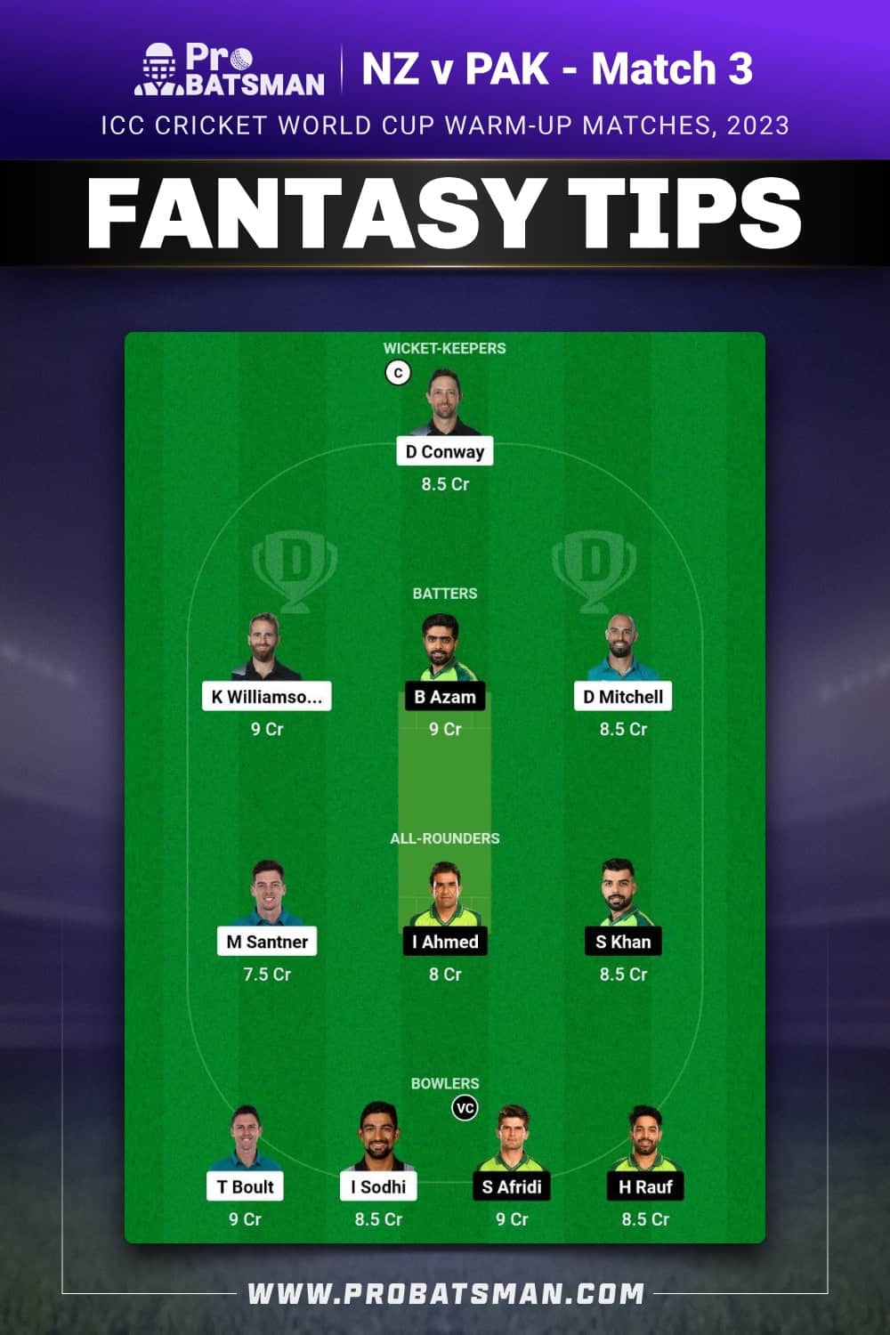 NZ vs PAK Dream11 Prediction - Fantasy Team 2