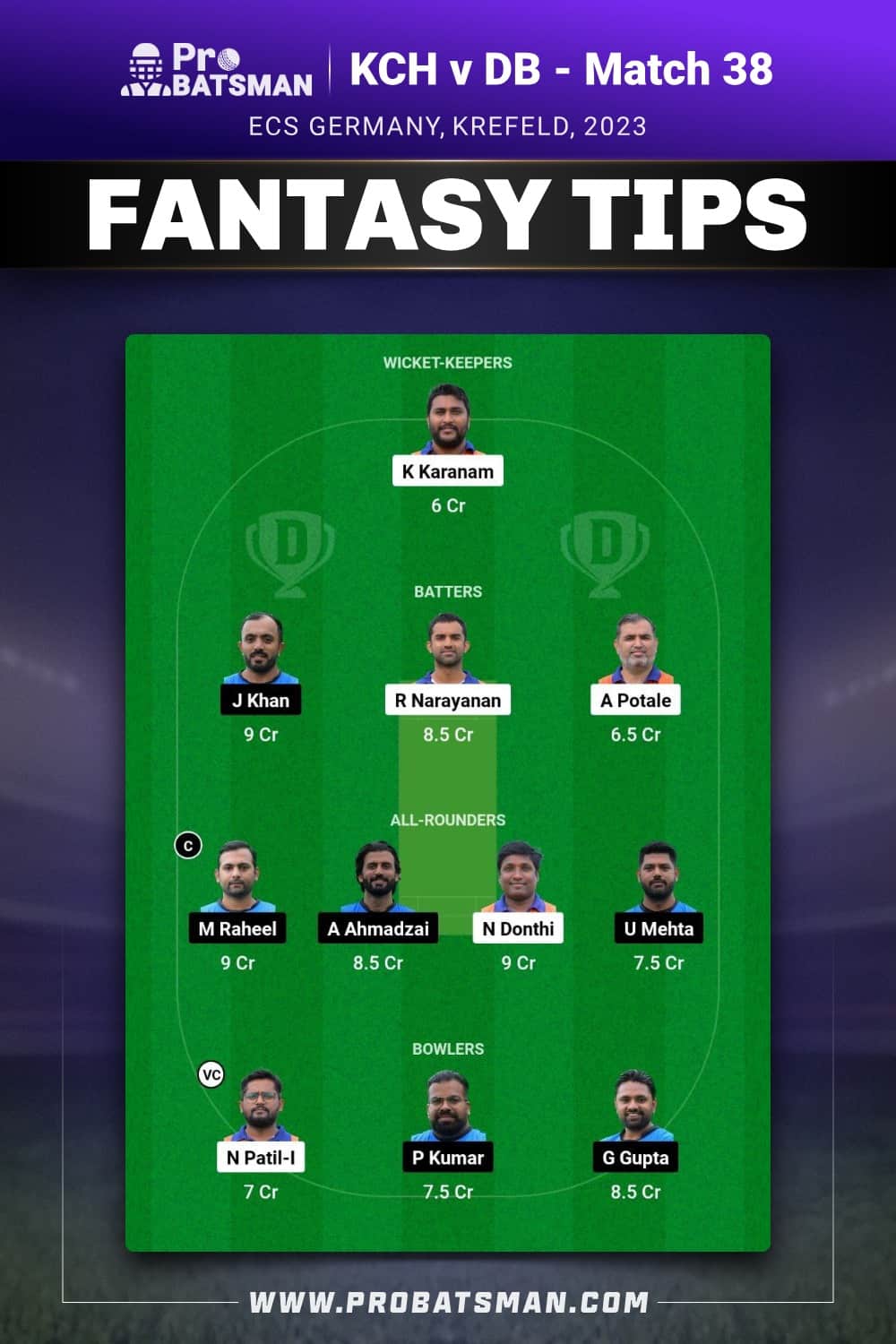 KCH vs DB Dream11 Prediction - Fantasy Team 1 KCH vs DB Dream11 Prediction - Fantasy Team 1