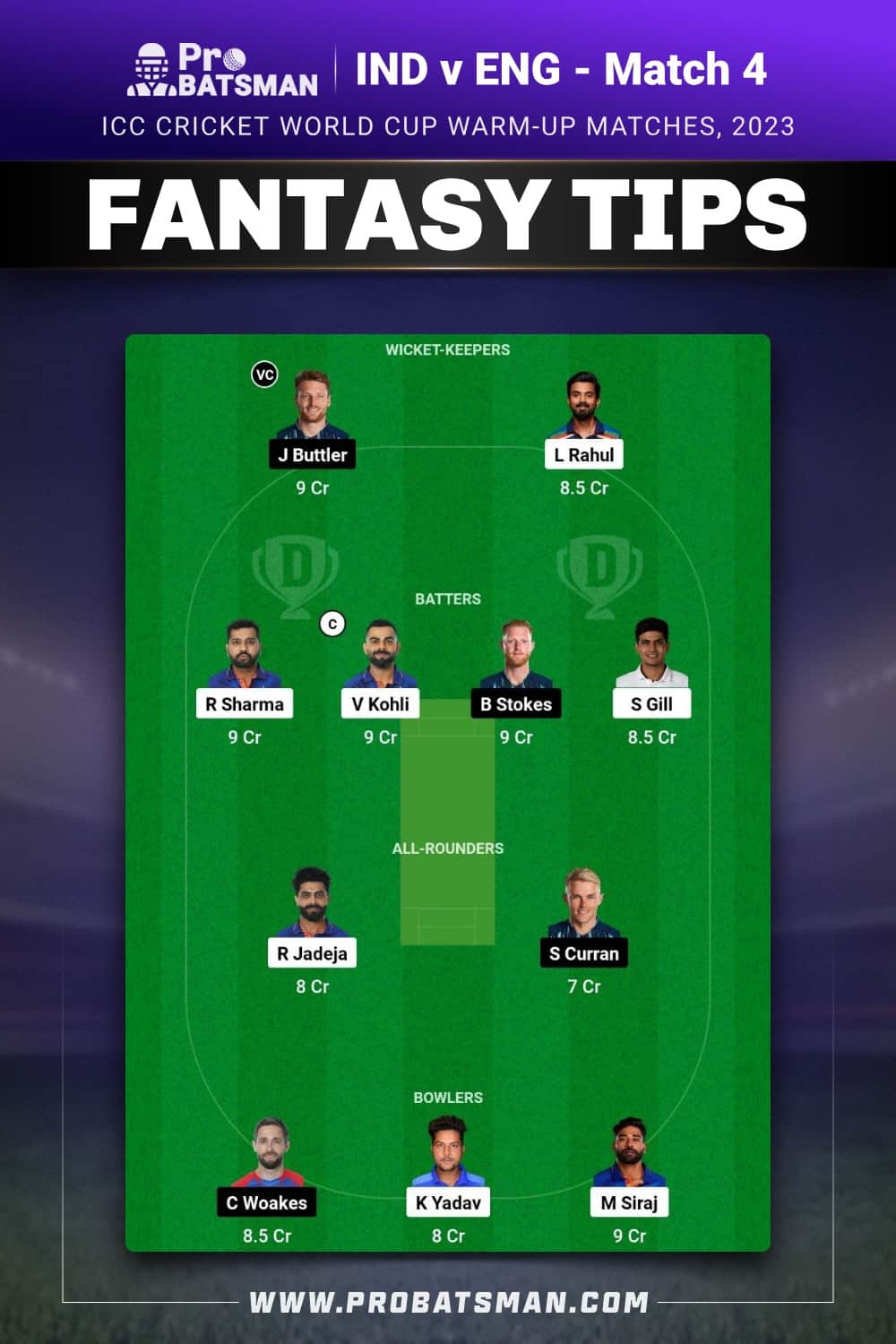 IND vs ENG Dream11 Prediction - Fantasy Team 2