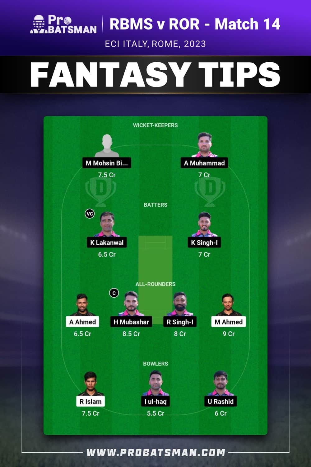 RBMS vs ROR Dream11 Prediction - Fantasy Team 2 RBMS vs ROR Dream11 Prediction - Fantasy Team 2