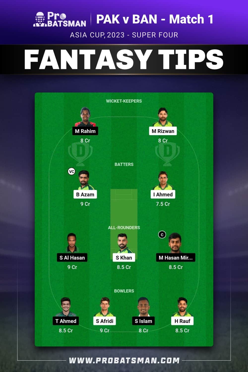 PAK vs BAN Dream11 Prediction - Fantasy Team 2 PAK vs BAN Dream11 Prediction - Fantasy Team 2