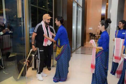 Virat Kohli Receives a Warm Welcome in Guwahati Ahead of Warm-up Clash vs England