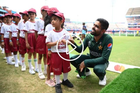Babar Azam Spotted Playing with a Kid During PAK vs SL Match; Cute Video Goes Viral
