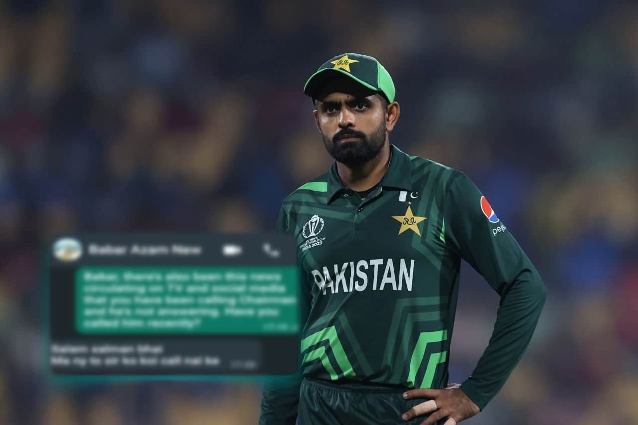 ODI World Cup 2023: Babar Azam's Private WhatsApp Chat With PCB Official Leaked on National TV Babar Azam's Private WhatsApp Chat With PCB Official Leaked on National TV