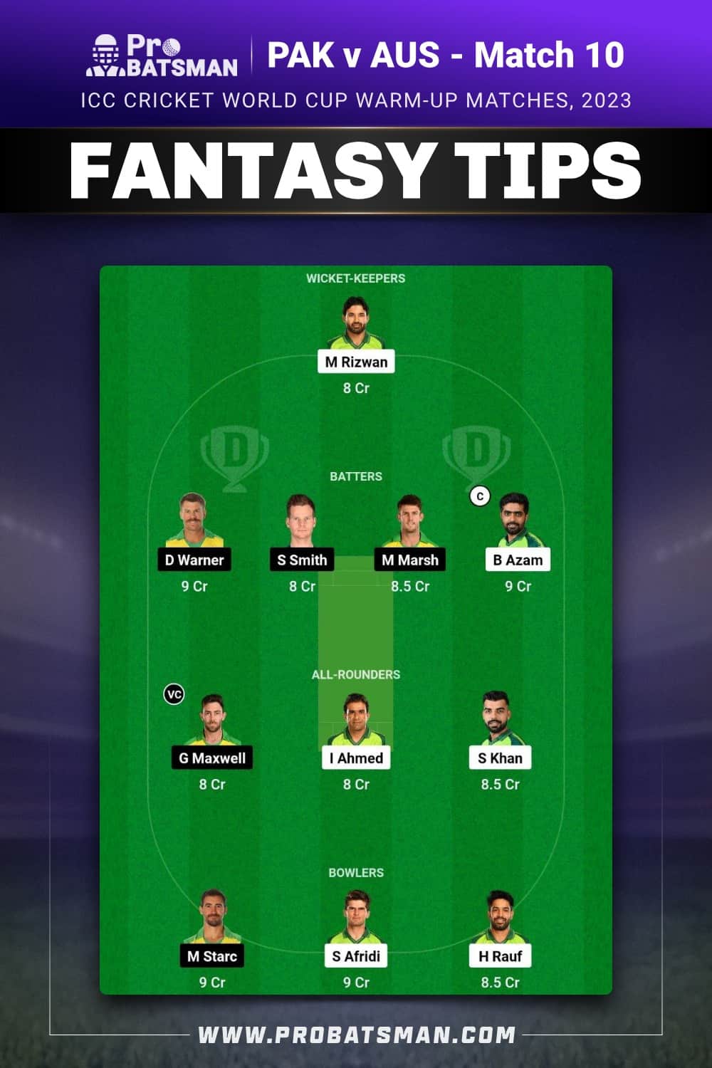 PAK vs AUS Dream11 Prediction - Fantasy Team 2 PAK vs AUS Dream11 Prediction - Fantasy Team 2
