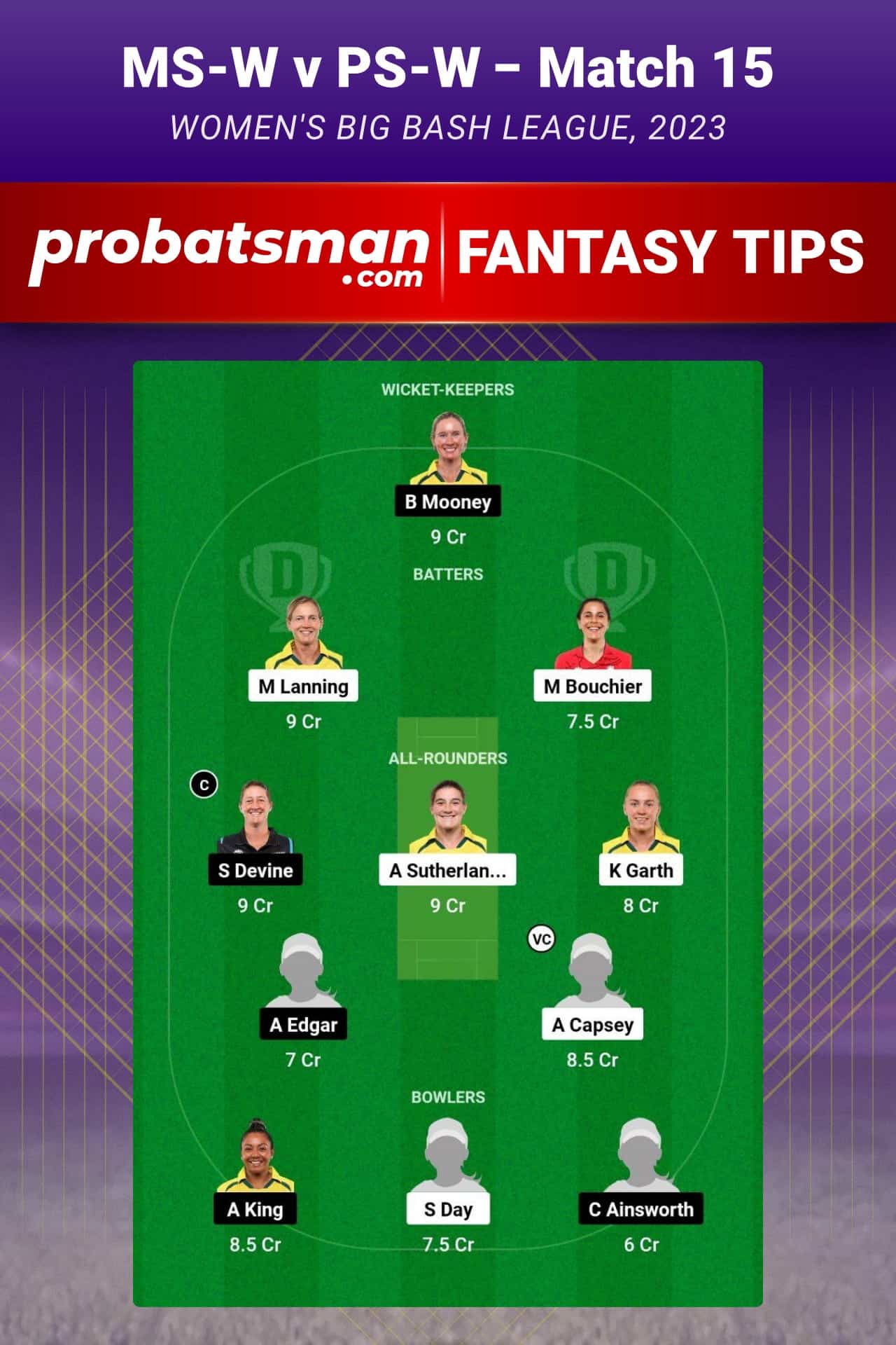 MS-W vs PS-W Dream11 Prediction - Fantasy Team 2 MS-W vs PS-W Dream11 Prediction - Fantasy Team 2