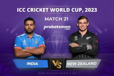 Match 21 of ICC Cricket World Cup 2023 between India vs New Zealand