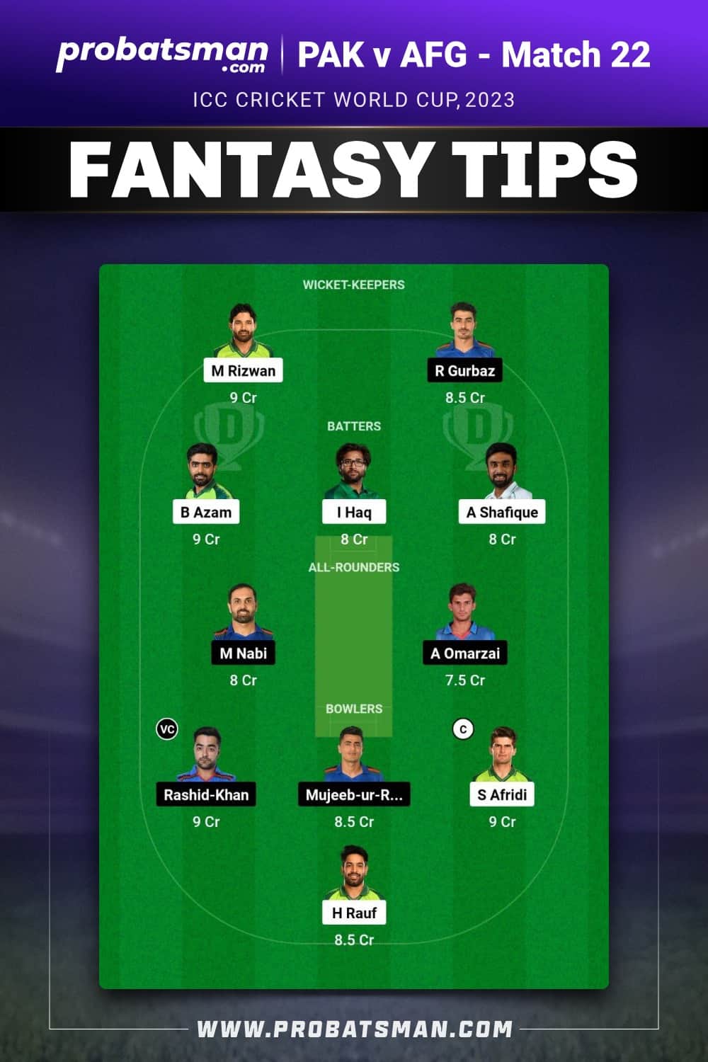 PAK vs AFG Dream11 Prediction - Fantasy Team 2