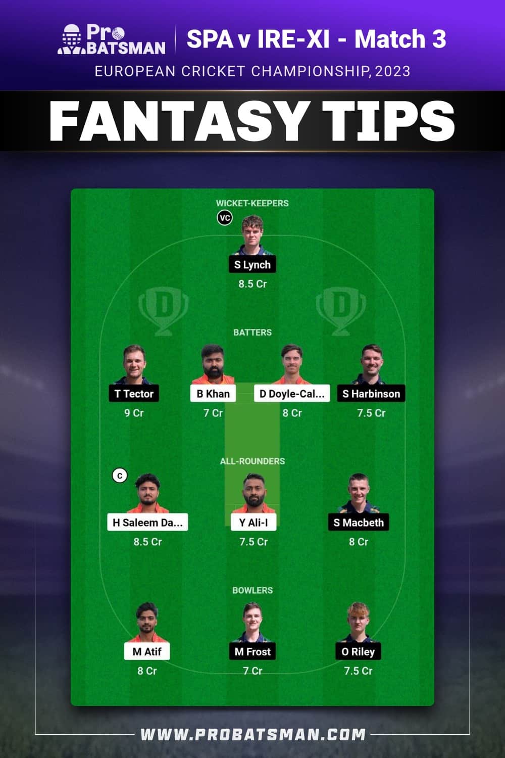 SPA vs IRE-XI Dream11 Prediction - Fantasy Team 2