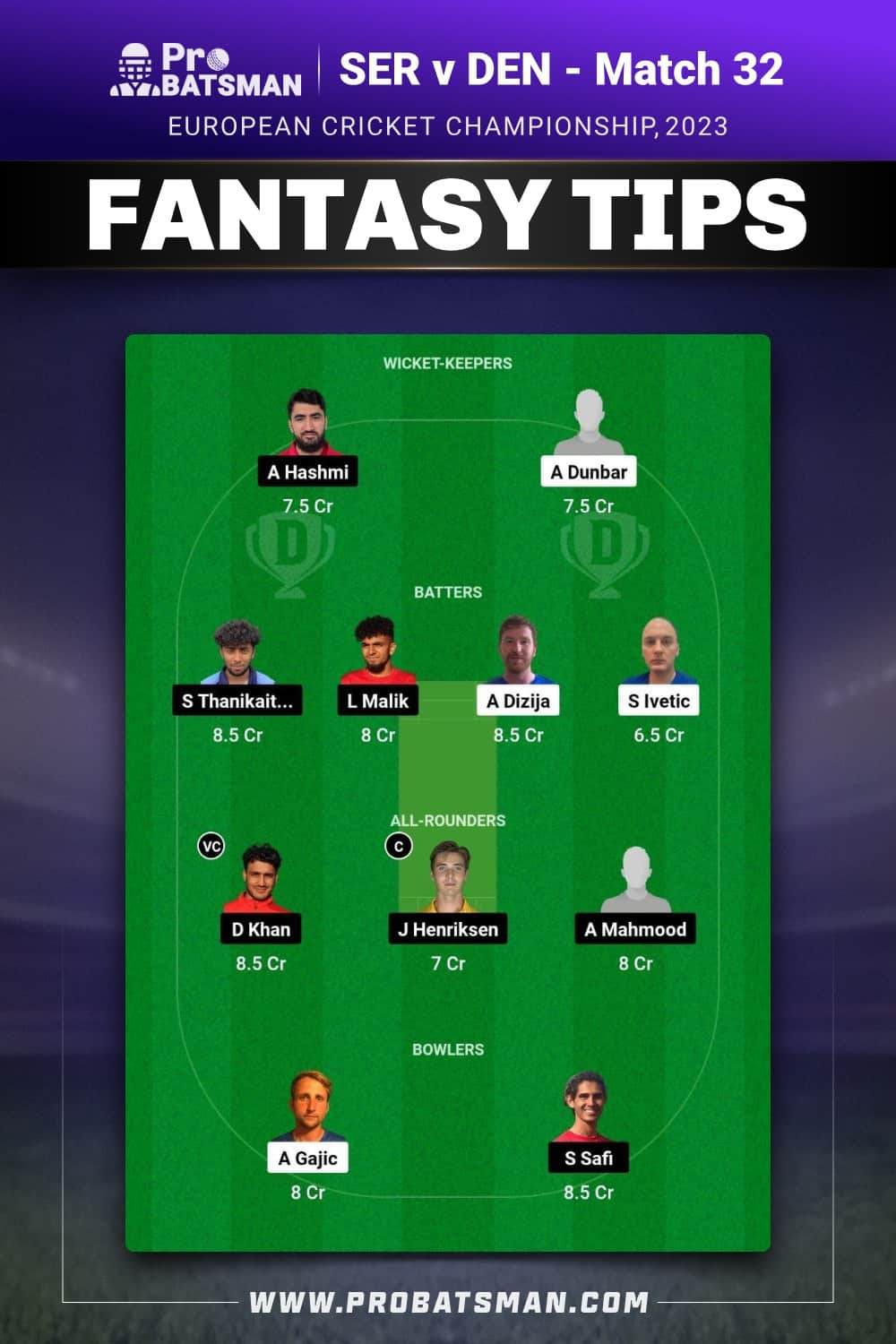 SER vs DEN Dream11 Prediction - Fantasy Team 1 SER vs DEN Dream11 Prediction - Fantasy Team 1