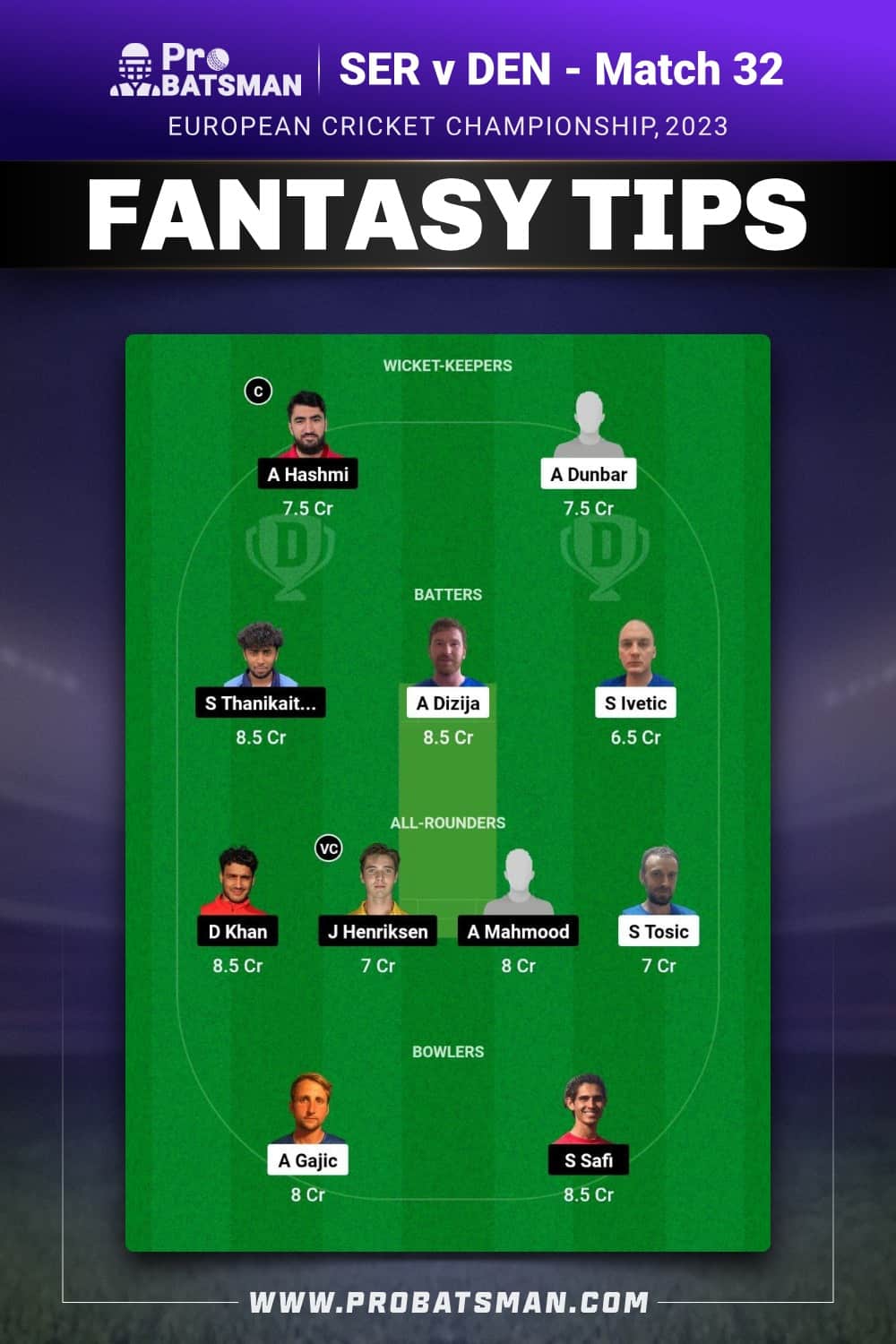 SER vs DEN Dream11 Prediction - Fantasy Team 2 SER vs DEN Dream11 Prediction - Fantasy Team 2