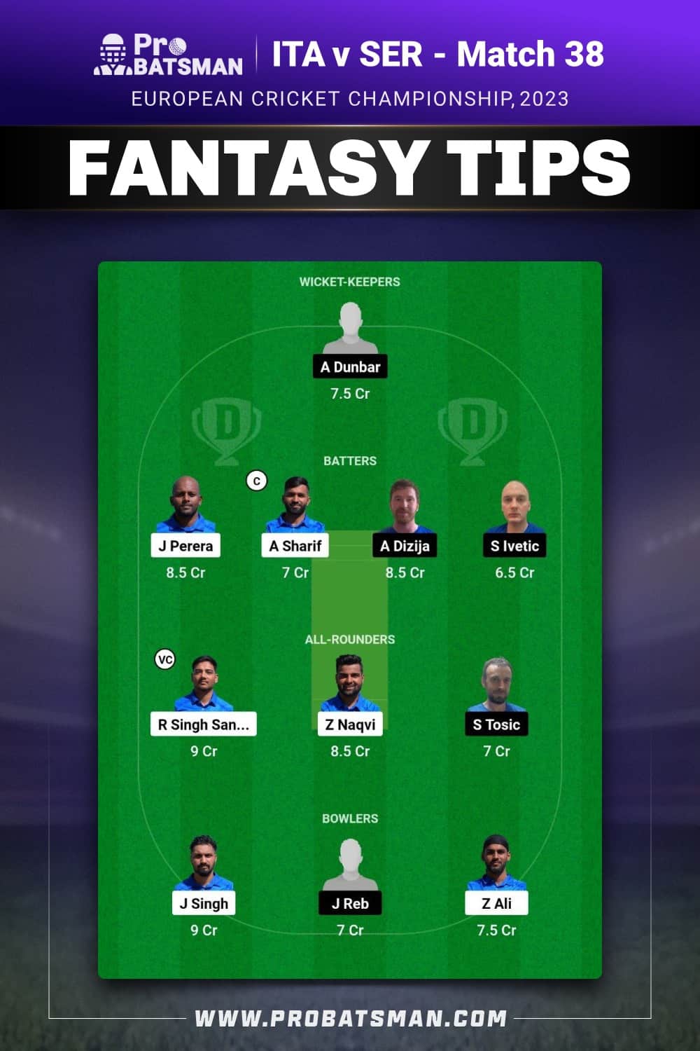 ITA vs SER Dream11 Prediction - Fantasy Team 1 ITA vs SER Dream11 Prediction - Fantasy Team 1
