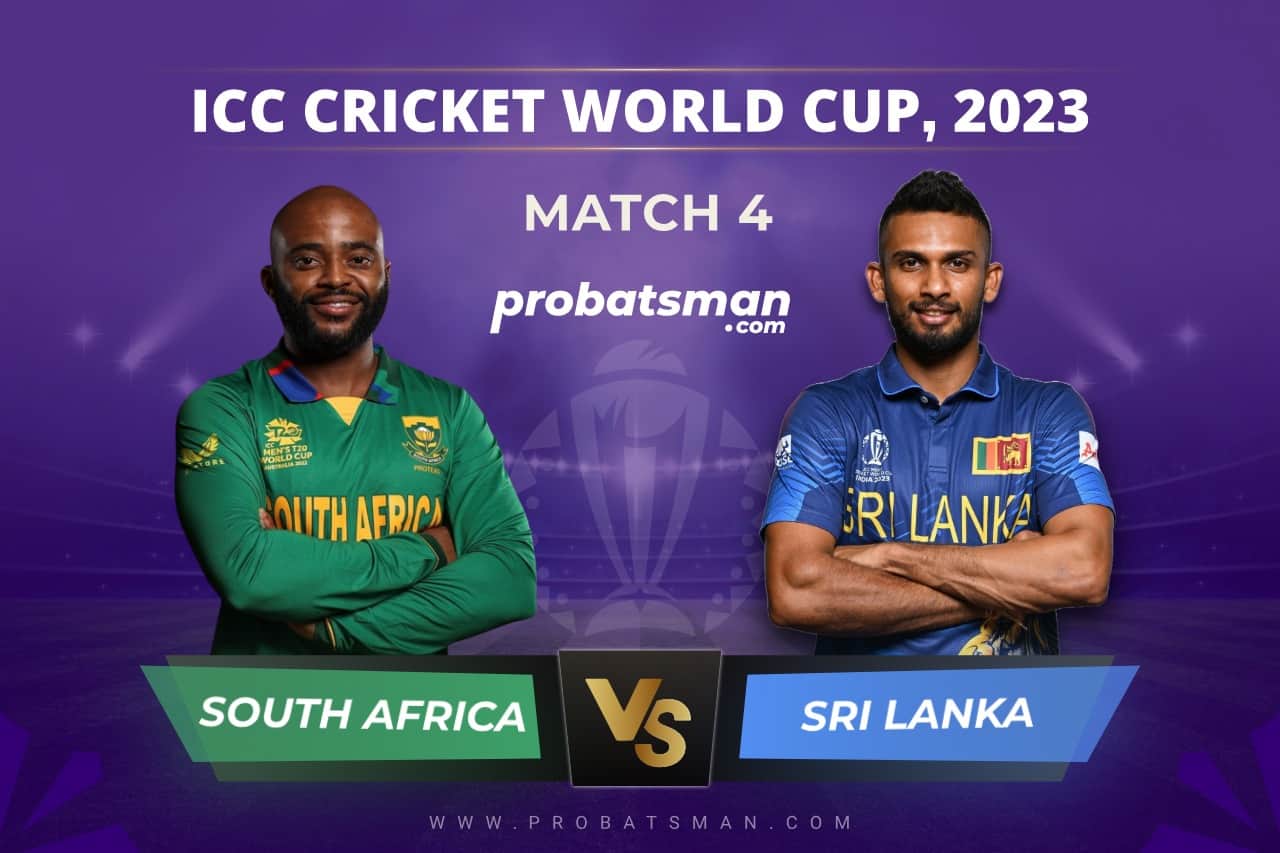 Match 4 of ICC Cricket World Cup 2023 between South Africa vs Sri Lanka