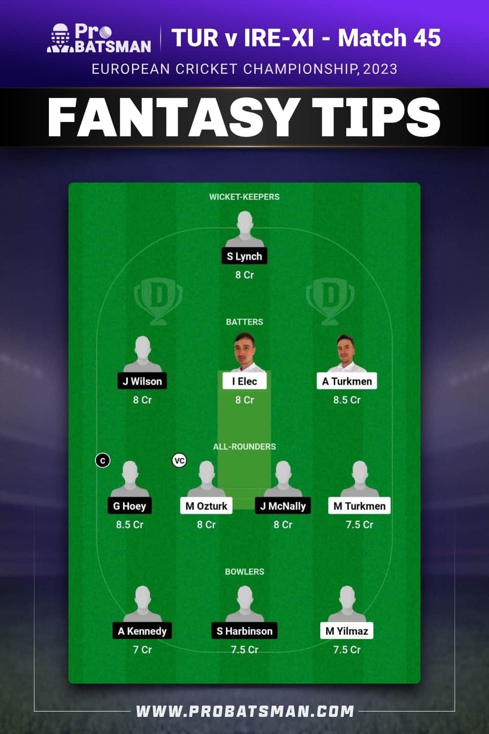 TUR vs IRE-XI Dream11 Prediction - Fantasy Team 1 TUR vs IRE-XI Dream11 Prediction - Fantasy Team 1