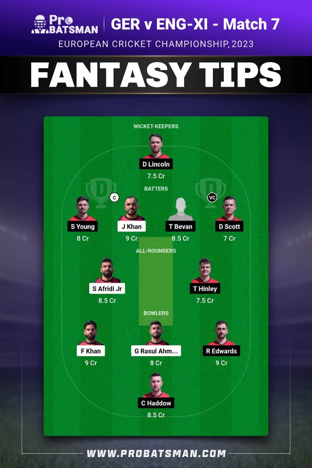 GER vs ENG-XI Dream11 Prediction - Fantasy Team 2 GER vs ENG-XI Dream11 Prediction - Fantasy Team 2