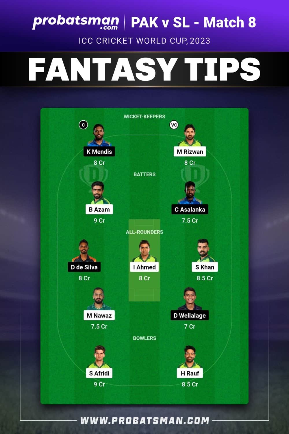 PAK vs SL Dream11 Prediction - Fantasy Team 1 PAK vs SL Dream11 Prediction - Fantasy Team 1