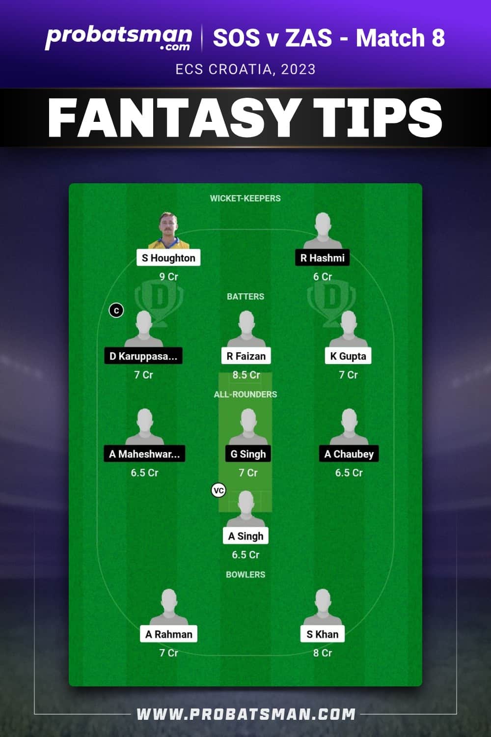 SOS vs ZAS Dream11 Prediction - Fantasy Team 2