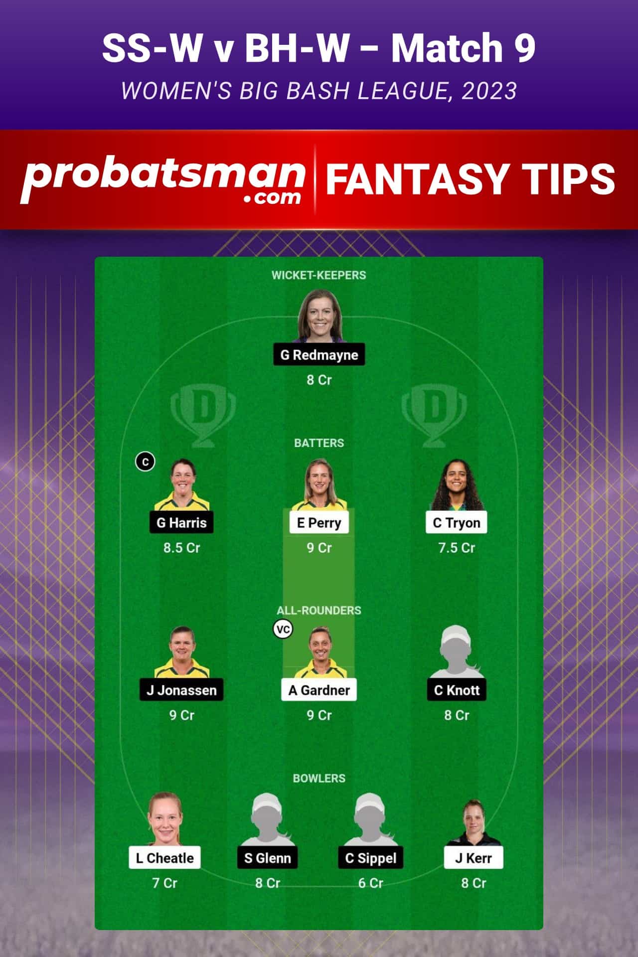 SS-W vs BH-W Dream11 Prediction - Fantasy Team 1 SS-W vs BH-W Dream11 Prediction - Fantasy Team 1