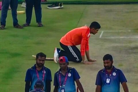 ICC World Cup 2023: Shubman Gill Spotted Inspecting Ahmedabad Pitch Ahead of India vs Pakistan Clash