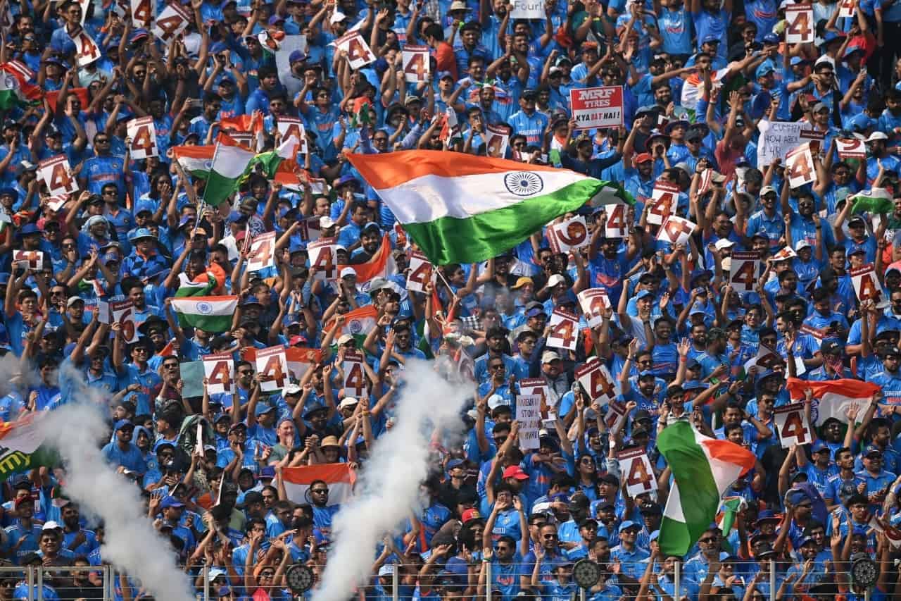 Indian Fans Chearing during ICC World Cup 2023 Final in Ahmedabad