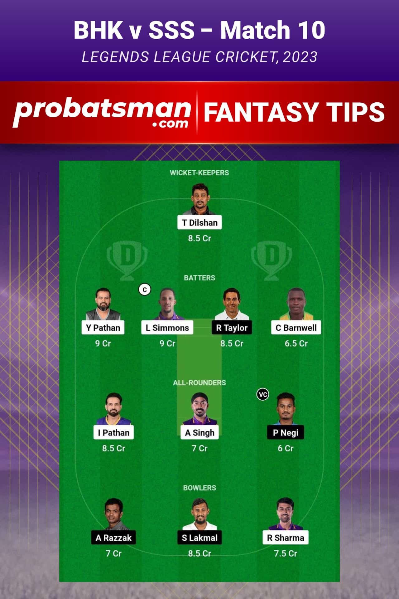 BHK vs SSS Dream11 Prediction - Fantasy Team 2