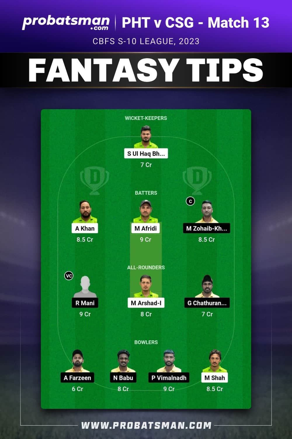 PHT vs CSG Dream11 Prediction - Fantasy Team 2