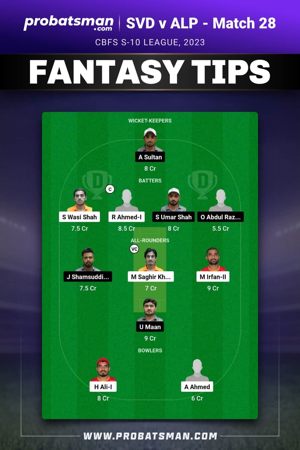 SVD vs ALP Dream11 Prediction - Fantasy Team 2 SVD vs ALP Dream11 Prediction - Fantasy Team 2