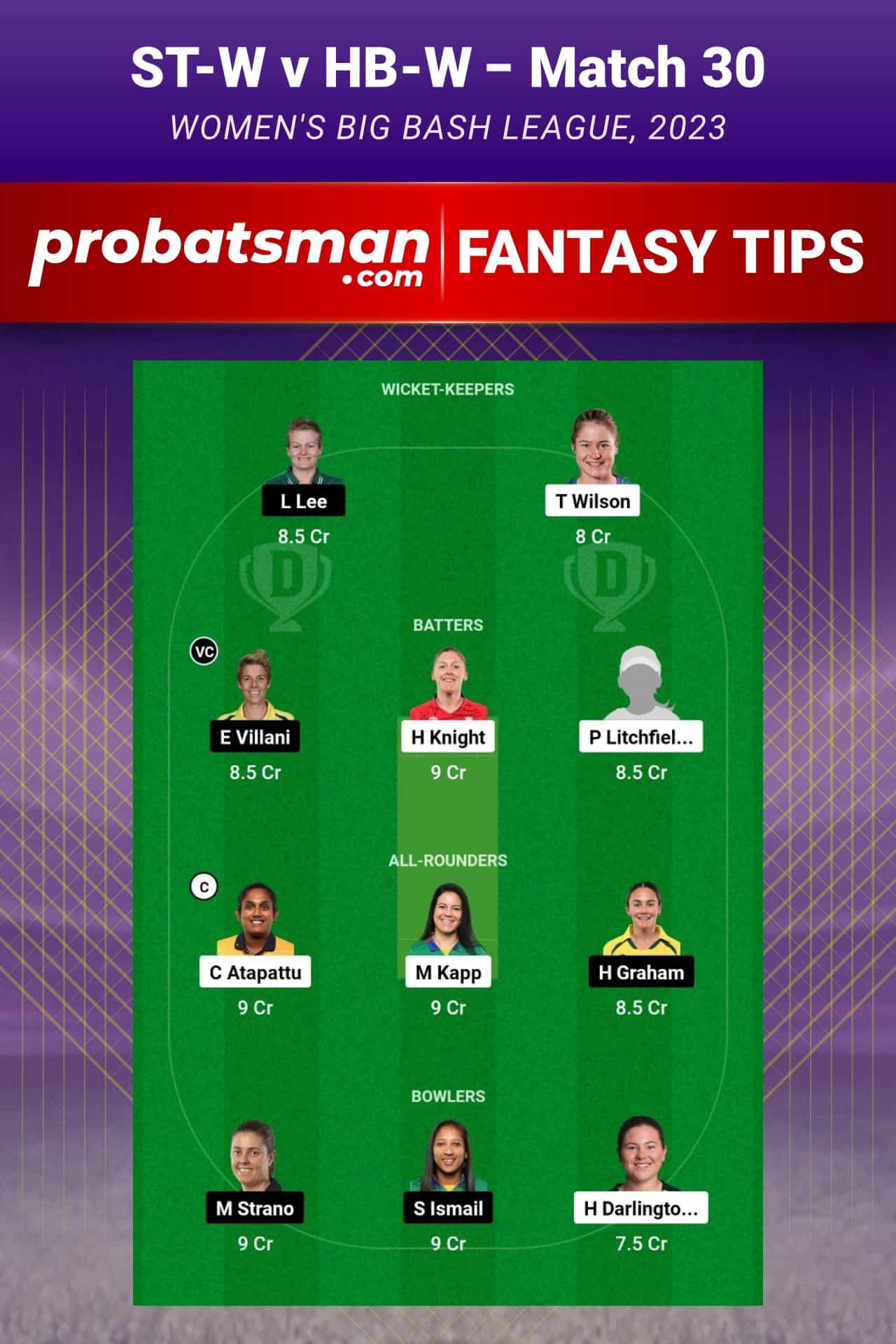 ST-W vs HB-W Dream11 Prediction - Fantasy Team 1